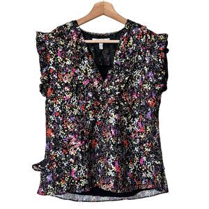Derek Lam 10 Crosby 8 Women's Floral Ruffle Blouse
